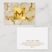 金エレガント箔ベージュブラウン抽象芸術 名刺 (正面/裏面)
