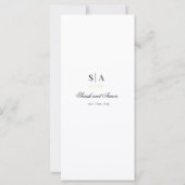 金エレガント箔ホワイト結婚のディナーメニュー (裏面)