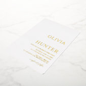 金エレガント箔ホワイト結婚式招待状 箔招待状 (回転した状態)