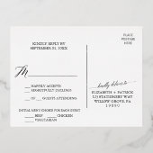 金エレガント箔メニュー選択RSVPポストカード 箔招待状ポストカード (裏面)