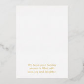 金エレガント箔メリークリスマスパーソナライズされた 箔招待状 (裏面)