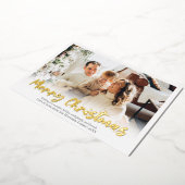 金エレガント箔メリークリスマスファミリー写真 箔シーズンカード (回転した状態)