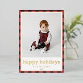 金エレガント箔メリークリスマスホリデーカード 箔シーズンカード (立ち正面)