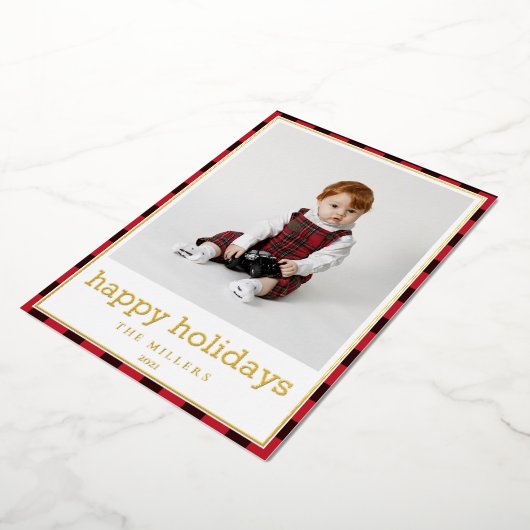 金エレガント箔メリークリスマスホリデーカード 箔シーズンカード (回転した状態)