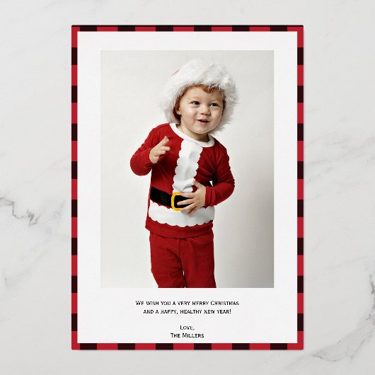 金エレガント箔メリークリスマスホリデーカード 箔シーズンカード (裏面)