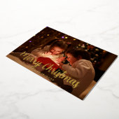 金エレガント箔メリークリスマスホリデーカード 箔シーズンカード (回転した状態)