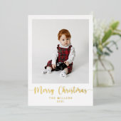 金エレガント箔メリークリスマスホリデーカード 箔シーズンカード (立ち正面)