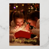 金エレガント箔メリークリスマスホリデーカード 箔シーズンカード (正面)