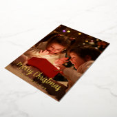 金エレガント箔メリークリスマスホリデーカード 箔シーズンカード (回転した状態)