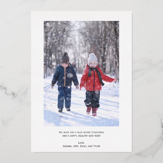 金エレガント箔メリークリスマスホリデーカード 箔シーズンカード (裏面)