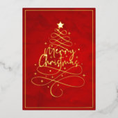 金エレガント箔メリークリスマス 箔シーズンカード (正面)