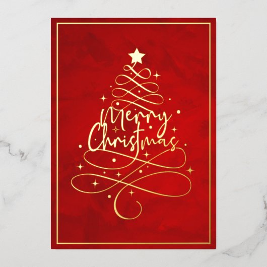 金エレガント箔メリークリスマス 箔シーズンカード (正面)