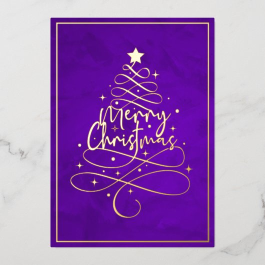 金エレガント箔メリークリスマス 箔シーズンカード (正面)