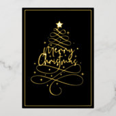 金エレガント箔メリークリスマス 箔シーズンカード (正面)