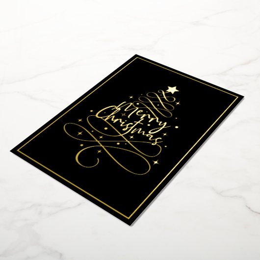 金エレガント箔メリークリスマス 箔シーズンカード (回転した状態)