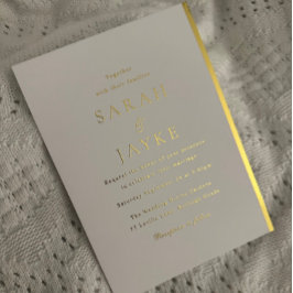 金エレガント箔モダン結婚の 箔招待状