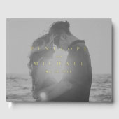 金エレガント箔モノグラムシンプルフォト結婚ズ ゲストブック (正面)