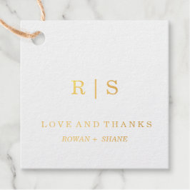 金エレガント箔モノグラムメッセージカード フェイバータグ