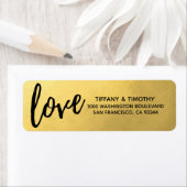 金エレガント箔ラヴ結婚差出人住所 ラベル (インサイチュ)