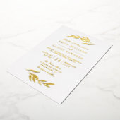金エレガント箔リーフモダン結婚ズ 箔招待状 (回転した状態)