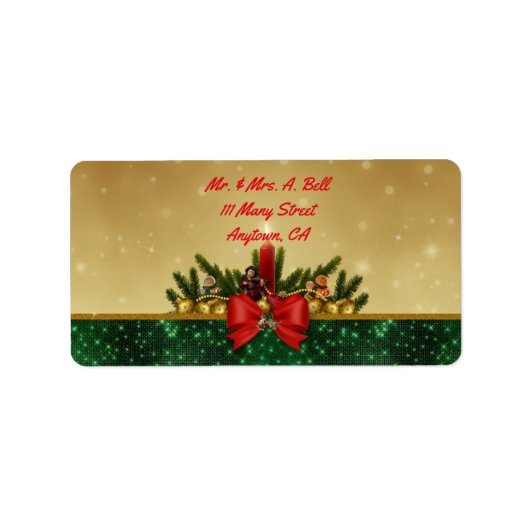 金エレガント箔ルッククリスマス ラベル (正面)