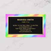 金エレガント箔レカラフルインボーバタフライ 名刺 (裏面)