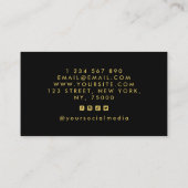 金エレガント箔ワールドマップグローバル旅行代理店 名刺 (裏面)