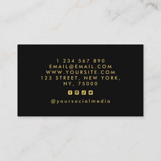 金エレガント箔ワールドマップグローバル旅行代理店 名刺 (裏面)