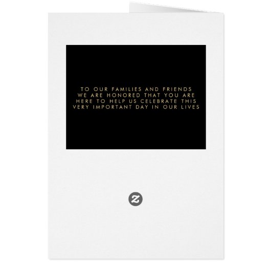 金エレガント箔付き黒結婚式 プログラム (裏面)