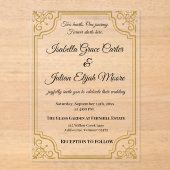 金エレガント箔付アクリル結婚式招待状 アクリル招待状 (正面)