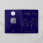 金エレガント箔企業のパーティーネイビーブルー 箔シーズンカード (外側レイダウン)