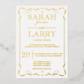 金エレガント箔伝統的結婚式招待状 箔招待状 (正面)