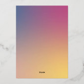 金エレガント箔勾配ブライダルシャワー開始 箔招待状 (裏面)