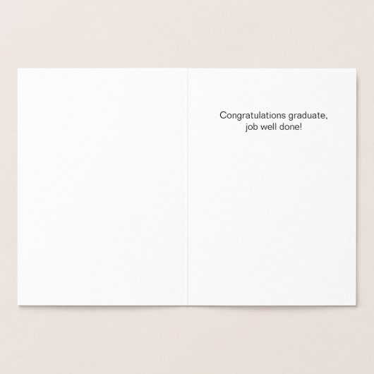 金エレガント箔卒業祝いカード 箔カード (内部)