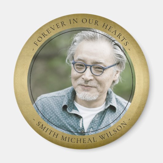 金エレガント箔悔やみや弔慰記念写真 マグネット (正面)