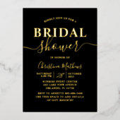 金エレガント箔書道ブライダルシャワー 箔招待状 (正面)