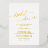 金エレガント箔書道ブライダルシャワー 箔招待状 (正面)