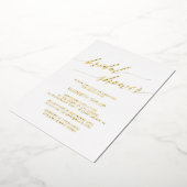 金エレガント箔書道ブライダルシャワー 箔招待状 (回転した状態)