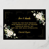 金エレガント箔確認サンキューカード 箔招待状 (正面)