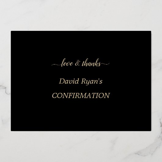 金エレガント箔確認サンキューカード 箔招待状 (裏面)