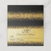 金エレガント箔紙吹雪オンブラック プレイスカード (外部開封)