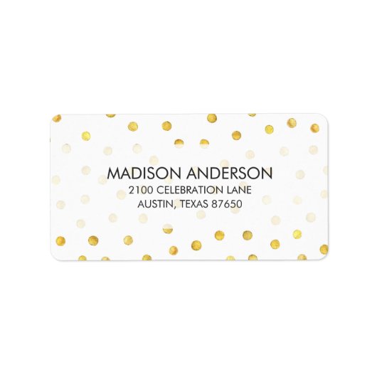 金エレガント箔紙吹雪ドット ラベル (正面)