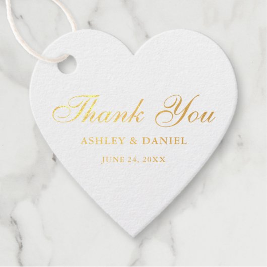 金エレガント箔結婚ありがとう |戻る写真 フェイバータグ (正面)