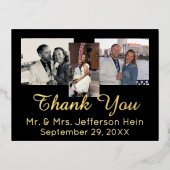 金エレガント箔結婚ありがとう 箔シーズンポストカード (正面)