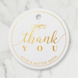 金エレガント箔結婚の感謝メッセージカード フェイバータグ