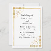 金エレガント箔結婚の 招待状 (正面)