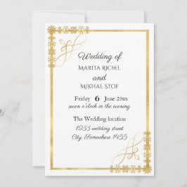 金エレガント箔結婚の 招待状