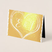 金エレガント箔結婚式招待状 箔カード (正面)