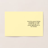 金エレガント箔45th誕生日グリーティングカード 箔カード (内部)