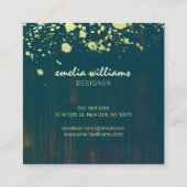 金エレガント箔（ばちゃばちゃ）跳ねるブラシ付き緑 スクエア名刺 (裏面)